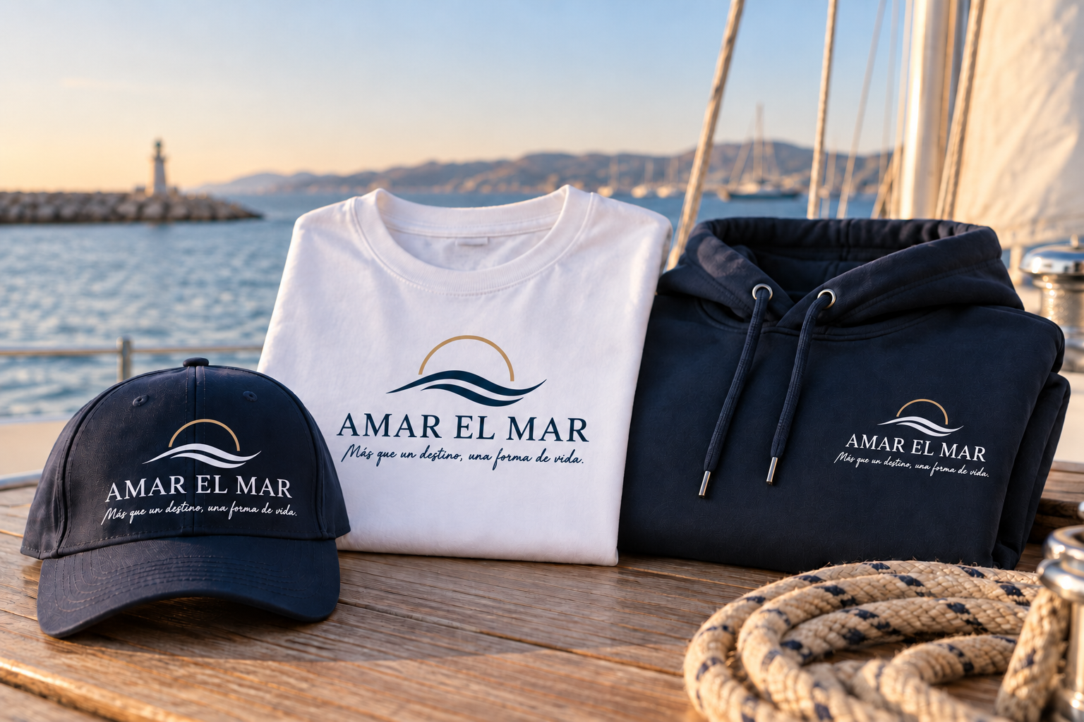 Prendas y accesorios de la futura tienda AMAR EL MAR